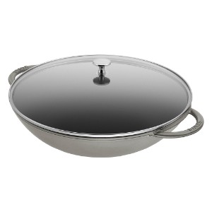 Wok pan, cast iron, 37cm, Graphite Grey - Staub