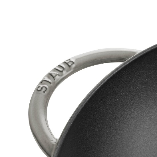 Wok pan, cast iron, 37cm, Graphite Grey - Staub