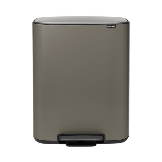 Poubelle "Bo" à pédale, 60 L, inox, <<Platinum>> - Brabantia