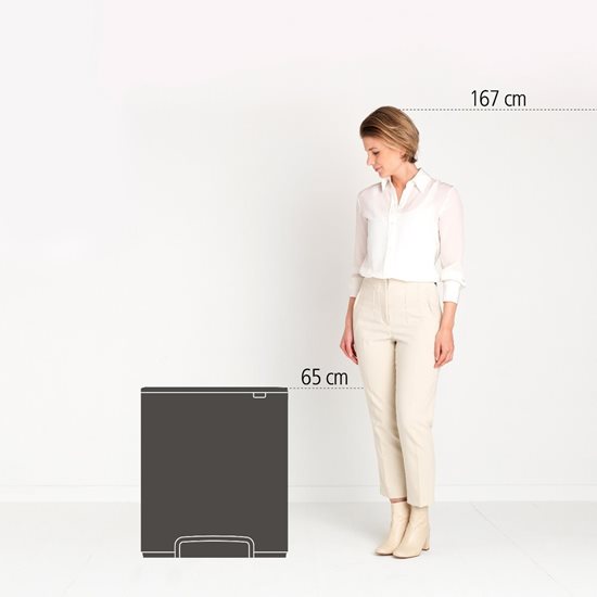 "Bo" skraldespand med pedal, 60 L, rustfrit stål, <<Platinum>> - Brabantia