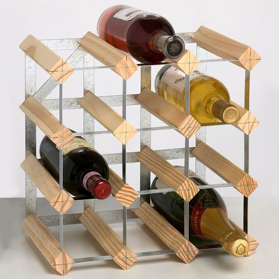 Stendas 12 vyno butelių, pušies medienos, Natur - RTA