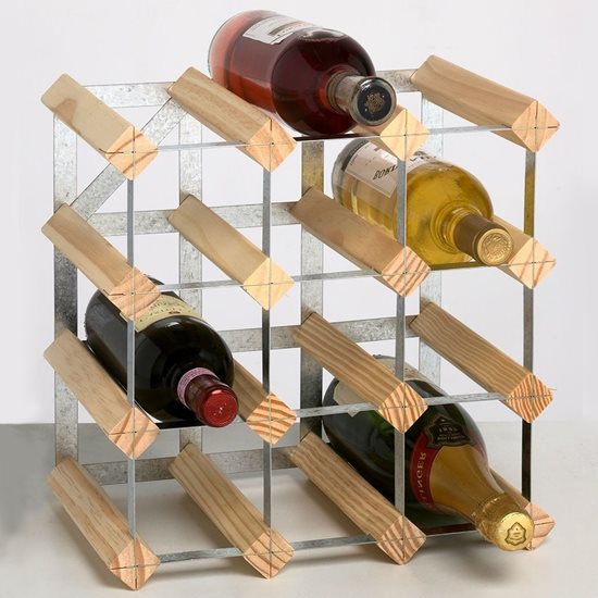 Rack for 12 wine bottles, pine wood, Natur - RTA