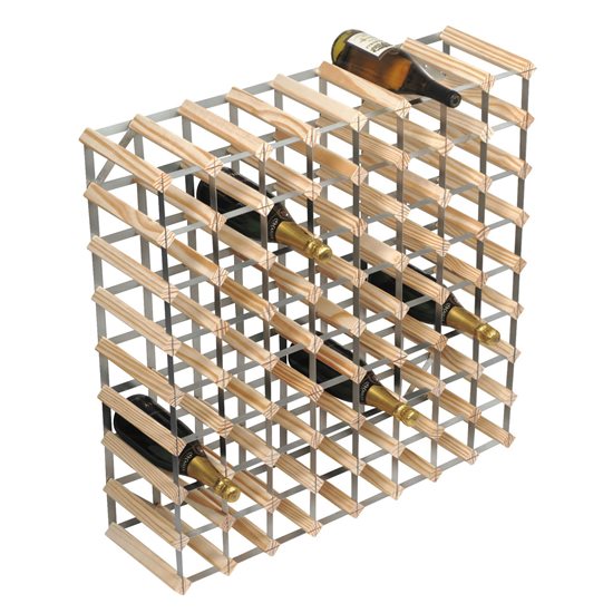 Scaffale per 72 bottiglie di vino, legno di pino, Natur - RTA