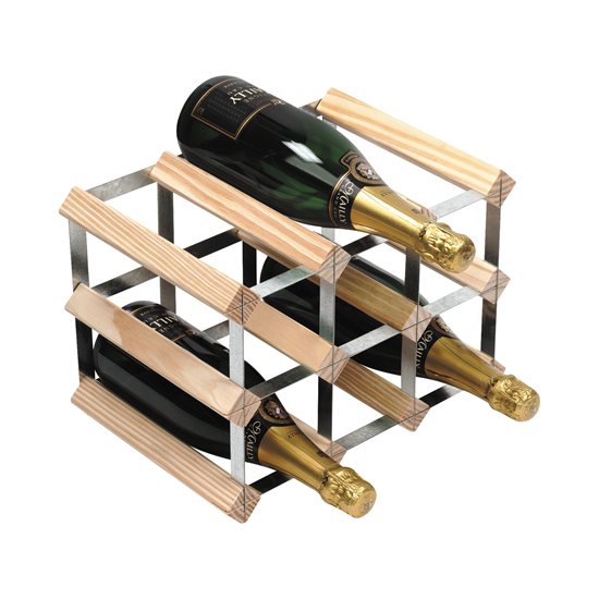 Rack para 9 garrafas de vinho, madeira de pinho, Natur, montado - RTA