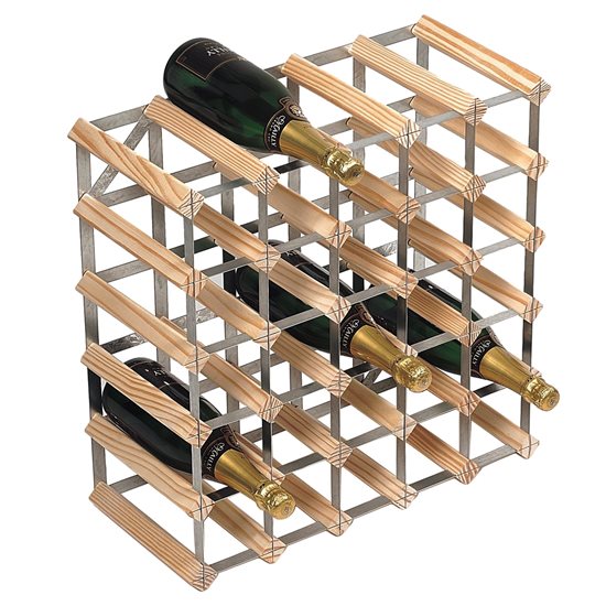 Rack for 30 wine bottles, pine wood, <<Light Oak>> - RTA