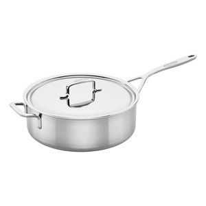 Frying pan with lid, for cooking saute, 28 cm "5-Plus", stainless steel - Demeyere