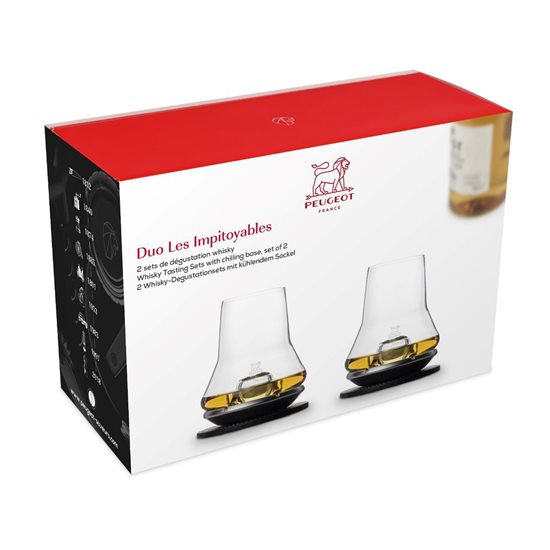 Soğutma tabanlı 2 viski bardağı seti, 380 ml, "Les Impitoyables" - Peugeot