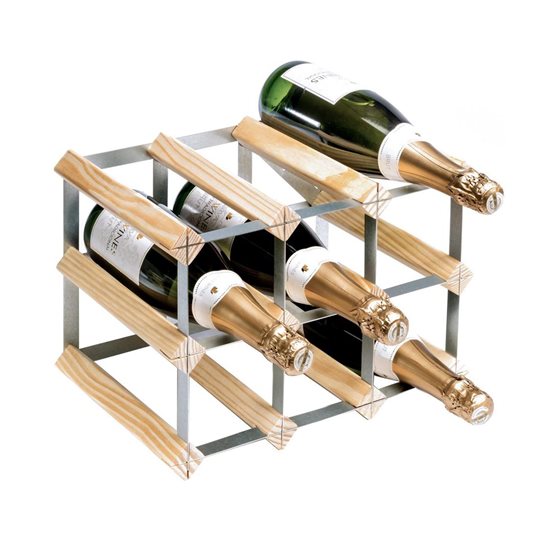 Rack para 9 garrafas de vinho, madeira de pinho, Natur, montado - RTA