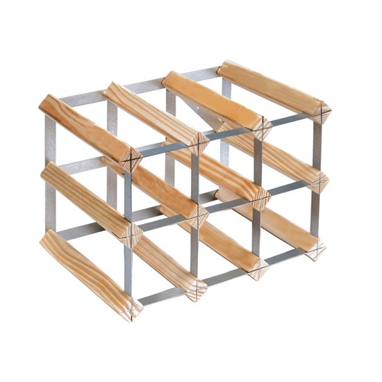 Rack for 9 wine bottles, pine wood, <<Light oak>> - RTA