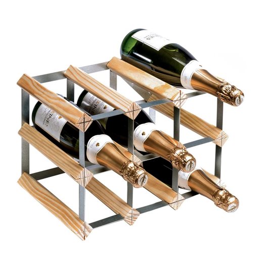 Rack para 9 garrafas de vinho, madeira de pinho, <<Light oak>> - RTA