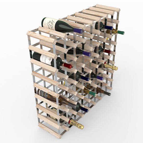 Scaffale per 72 bottiglie di vino, legno di pino, Natur - RTA