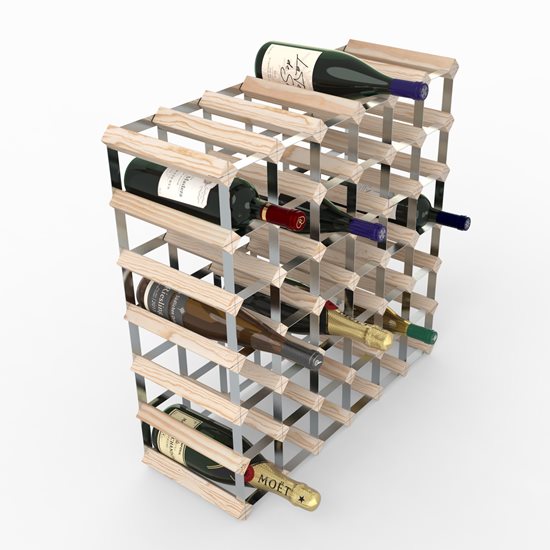 Stendas 42 vyno buteliams, pušies mediena, Natur - RTA