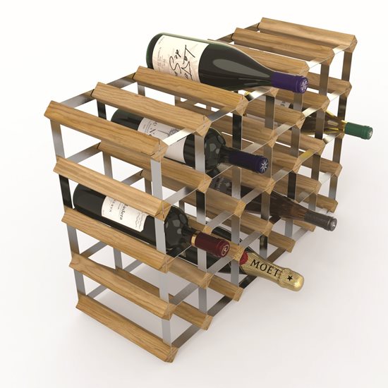 Portabottiglie per 30 bottiglie di vino, legno di pino, <<Light Oak>> - RTA