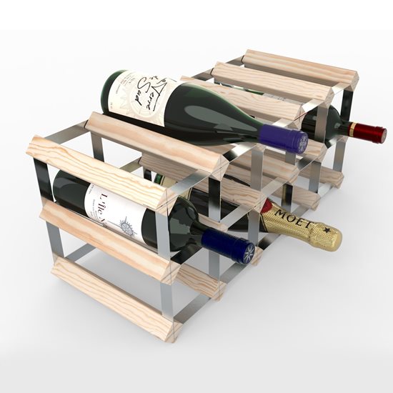 Rack for 15 wine bottles, pine wood, Natur - RTA