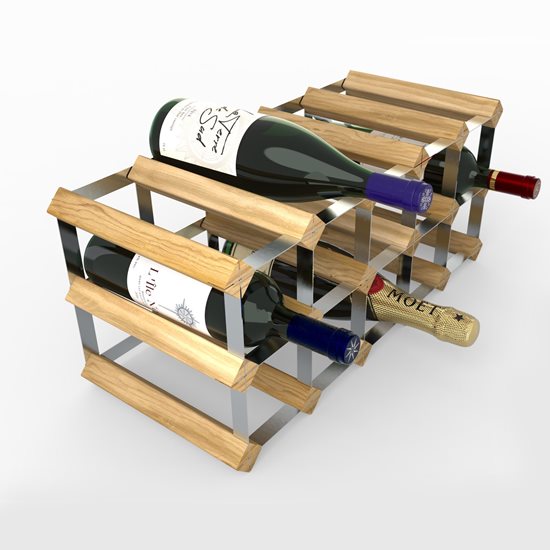 Regal für 15 Weinflaschen, Kiefernholz, <<Light Oak>> - RTA