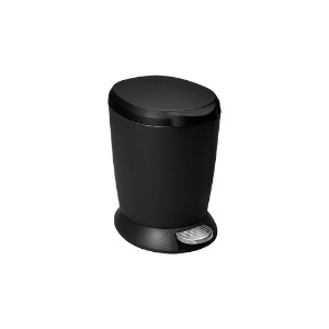 Trash can, round, with pedal, 6 L, plastic, black - simplehuman