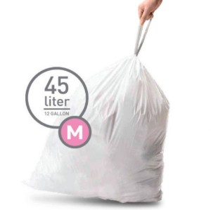 Çöp torbaları, kod M, 45 L / 60 adet, plastik - simplehuman