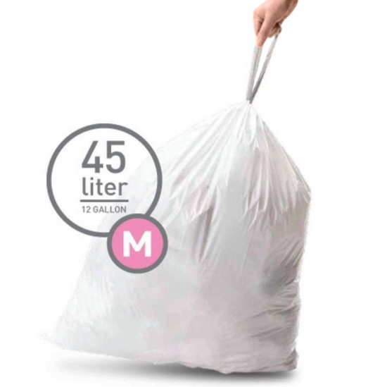 Trash bags, code M, 45 L / 60 pcs, plastic - simplehuman