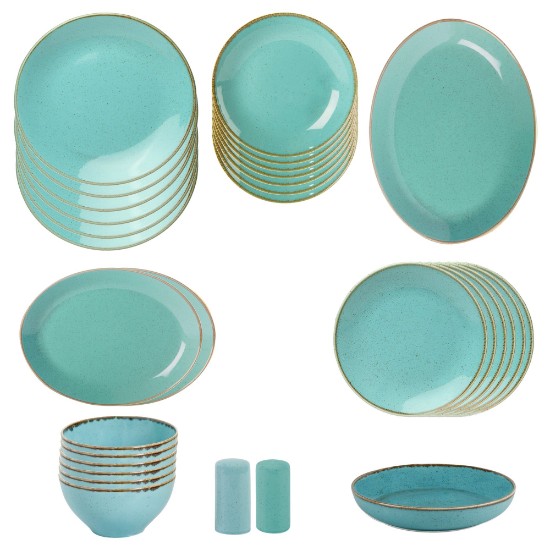 Набор посуды из 30 предметов, фарфор, "Seasons", бирюза - Porland