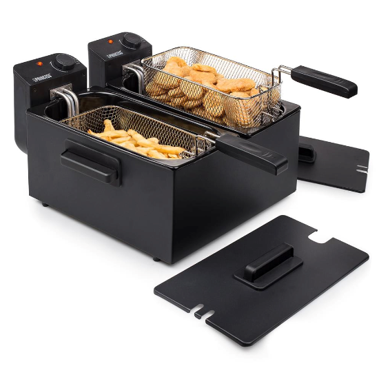 2-compartment fryer, 6 l, 2 x 1800 W, black colour - Princess brand