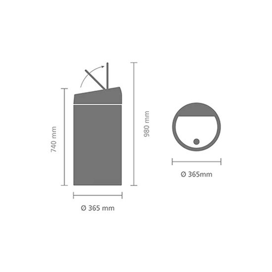 Mülleimer "Touch Bin", 45 L, Edelstahl, Brilliant Steel - Brabantia