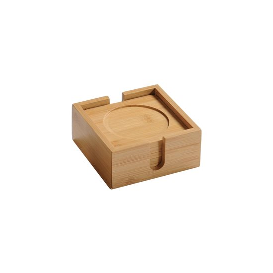 Set med 6 glasunderlägg, 12 x 12 cm, bambu trä - Kesper