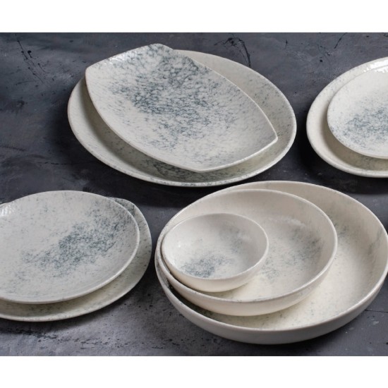 Plat ovale en porcelaine, 21 x 16 cm, "Smoky" - Porland
