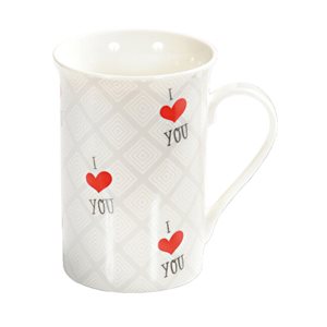 Porcelæn krus, 250 ml, "I love you" - Kesper