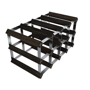 Rack for 12 wine bottles, pine wood, "Black Ash" color, assembled - RTA
