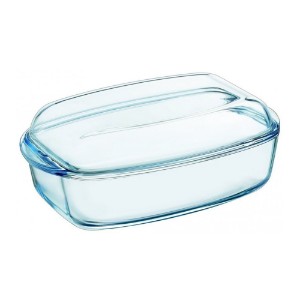 Rectangular dish with lid, made of heat-resistant glass, "Essentials", 4,4L + 2,3L - Pyrex