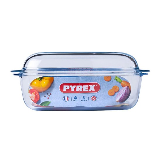 Rectangular dish with lid, made of heat-resistant glass, "Essentials", 6.5 L - Pyrex