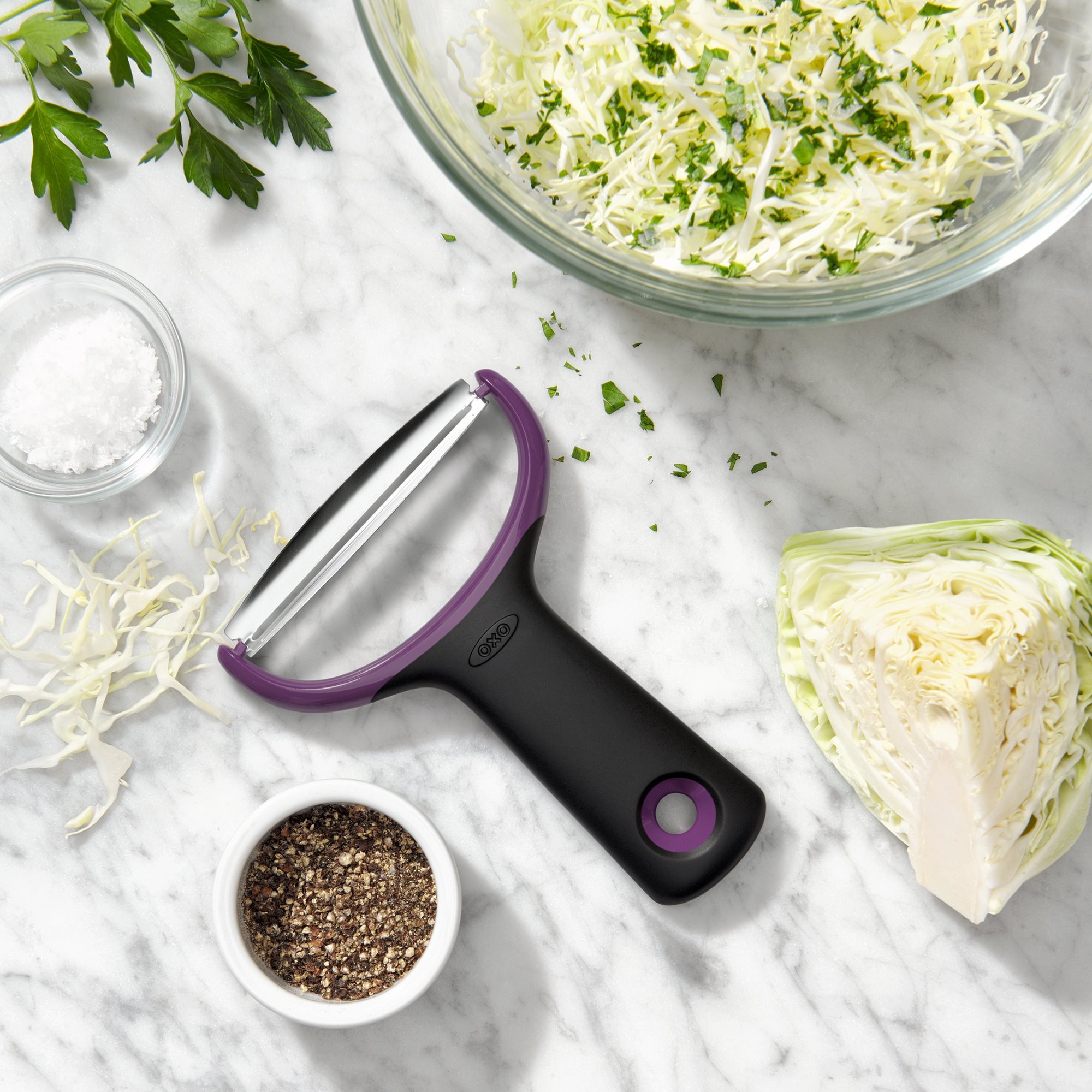 Large vegetable peeler, stainless steel, purple - OXO