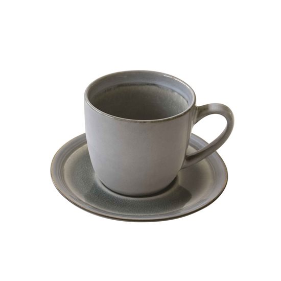 Tasse à thé 240 ml avec soucoupe, gamme "Origine", Gris - Nuova R2S