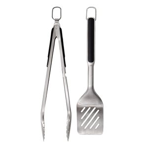 Turner and tongs grill set, stainless steel - OXO