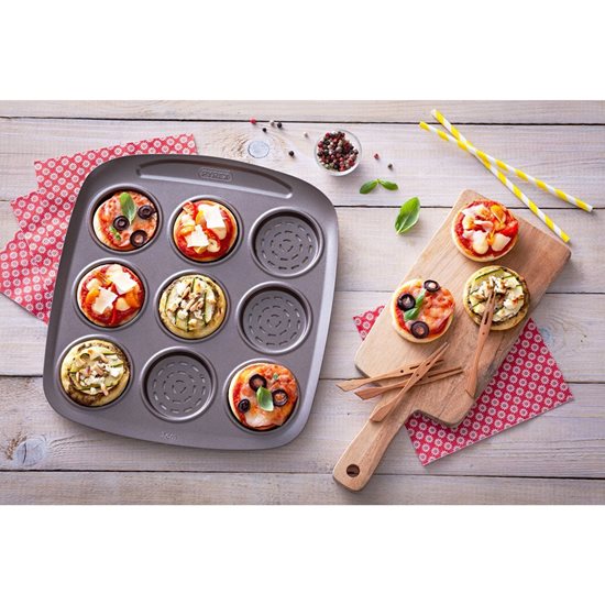 Mini-pizza tray, 30 x 28 cm, "ASIMETRIA", carbon steel - Pyrex