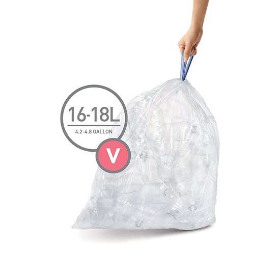 Skraldeposer kode V, 16-18 L/60 stk., plastik - simplehuman