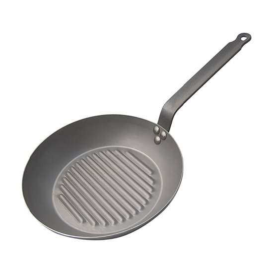 Pan grill "CARBONE PLUS", 30 cm, cruach carbóin - branda "de Buyer".