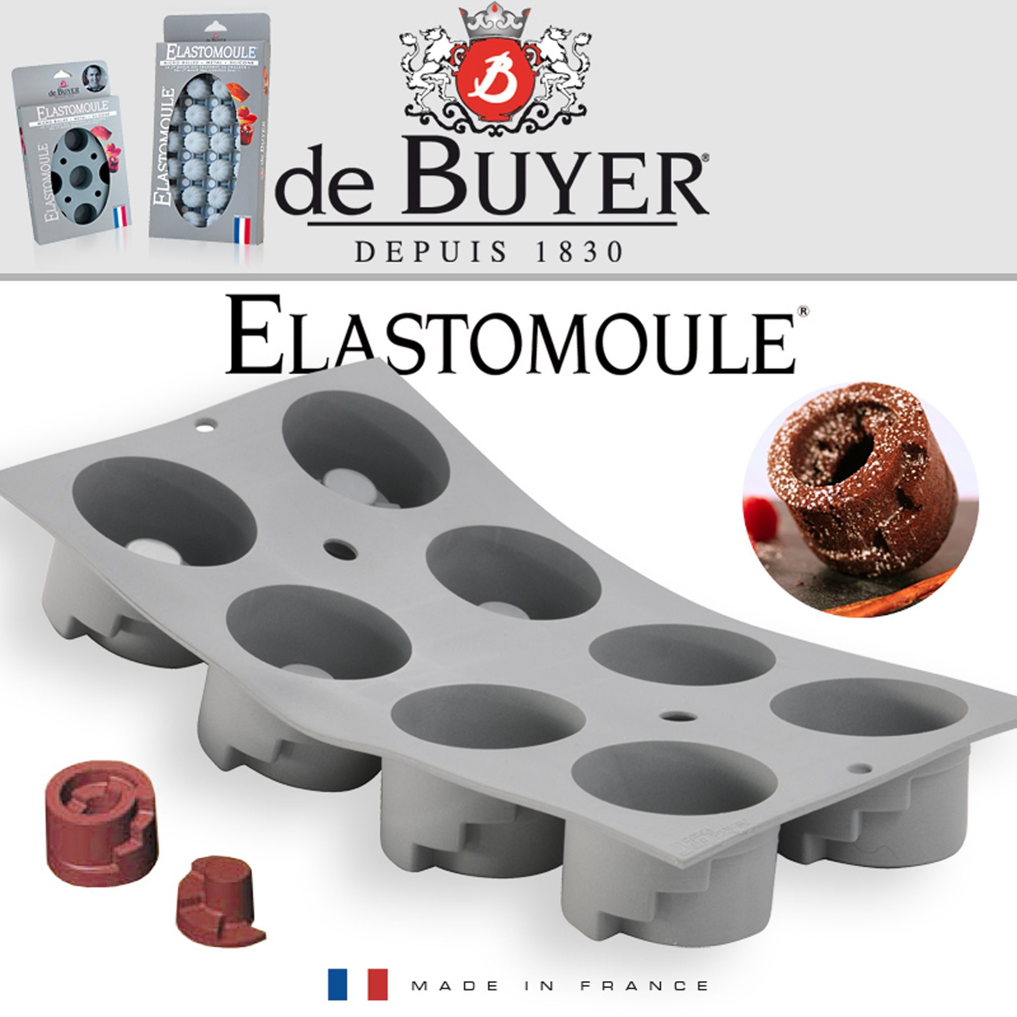 Elastomoule Financier - 25 empreintes 30 x 17,6 cm Moule silicone de Buyer  pâtisserie achat vente