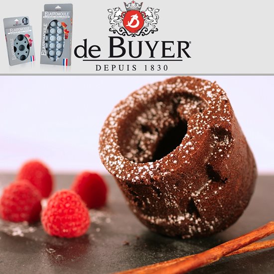 Силиконски калуп за 8 цилиндричних торти, 30 к 17,6 цм - бренд "де Буиер"