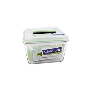 Food storage container with handle, "Handy" range, 2500 ml, made from glass - Glasslock