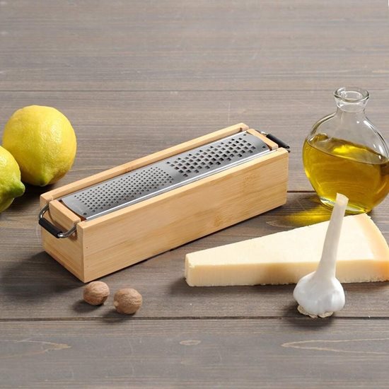 Parmesan grater, with collecting container, bamboo - Kesper