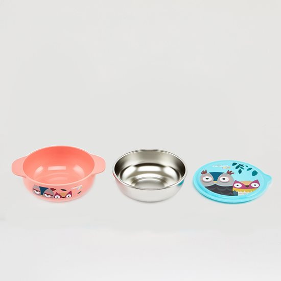 Bowl made from stainless steel, 400 ml, “Infant” range, pink - Cuitisan