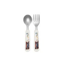 Set of 2 stainless steel cutlery, “Infant” range, blue - Cuitisan