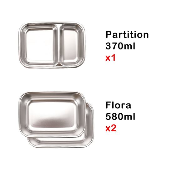 Set of 3 “To Go” food storage containers, made from stainless steel, with insulating bag - Cuitisan