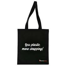 “Less plastic, more shopping!” shopping bag 
