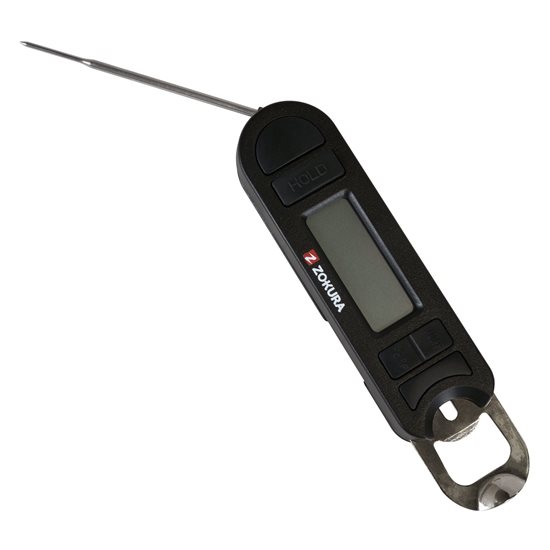 Mesni termometer, s pokrovnim odpiralnikom, črn - Zokura