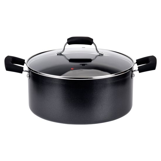 Saucepan, aluminum, with glass lid, 28 cm/7 l, 'Primary' - Zokura