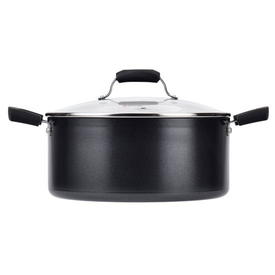 Saucepan, aluminum, with glass lid, 28 cm/7 l, 'Primary' - Zokura