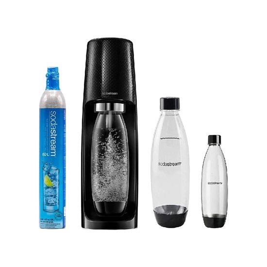 SPIRIT soodamasin, kaasas 3 pudelit, Must - SodaStream