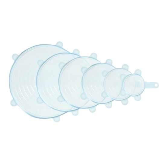 Set of 6 reusable round Flexi lids made of silicone - Curver